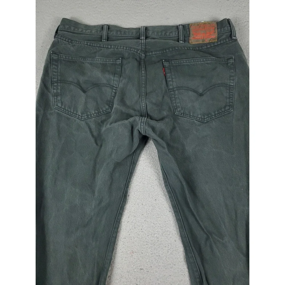 Levis 501 Jeans Mens 38x29 Gray Button Fly Straight Leg Denim Pants 042580